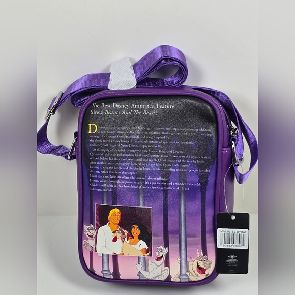 Disney Buckle-down Hunchback of Notre Dame Vhs Replica Crossbody Bag Nwt - Picture 2 of 7